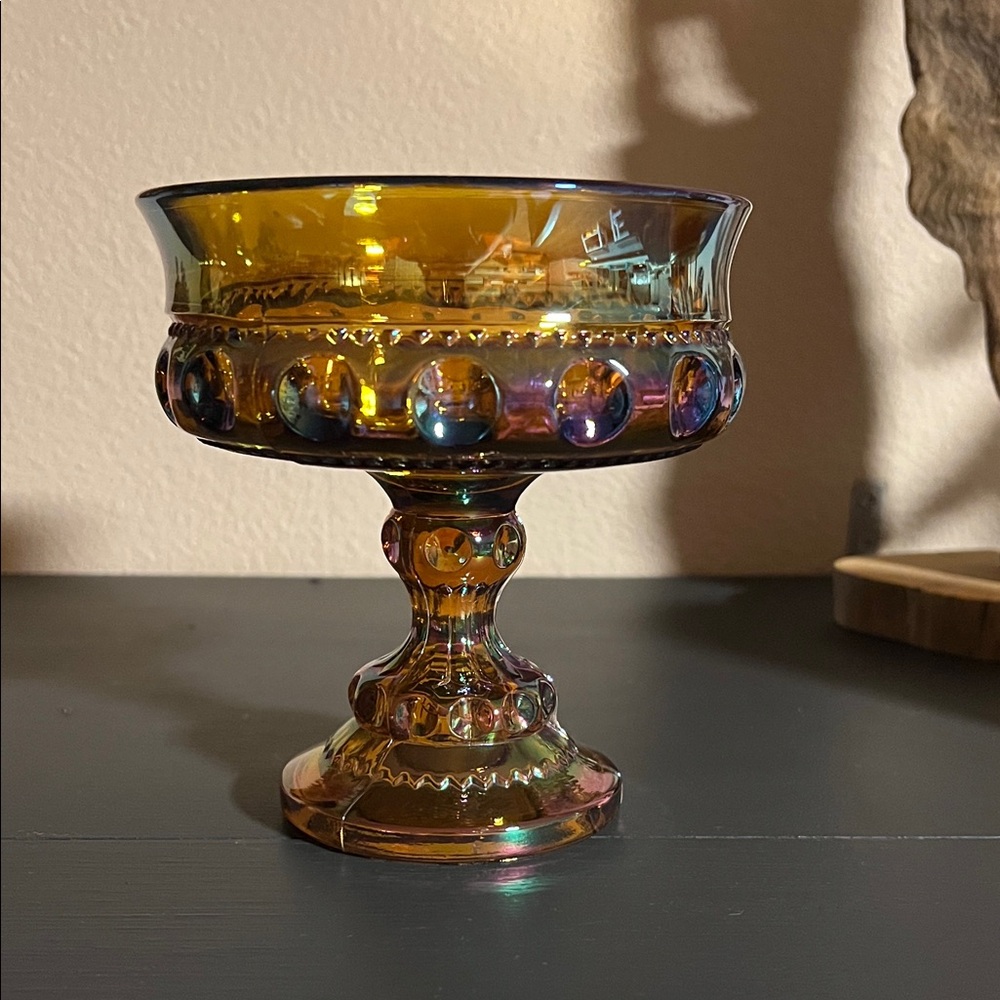 Vintage Carnival Glass Compote bowl